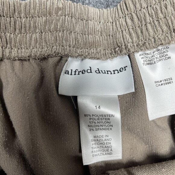 Alfred Dunner Dress Pants Womens 14 Brown Pull On Stretch Elastic Waist New - Picture 7 of 10